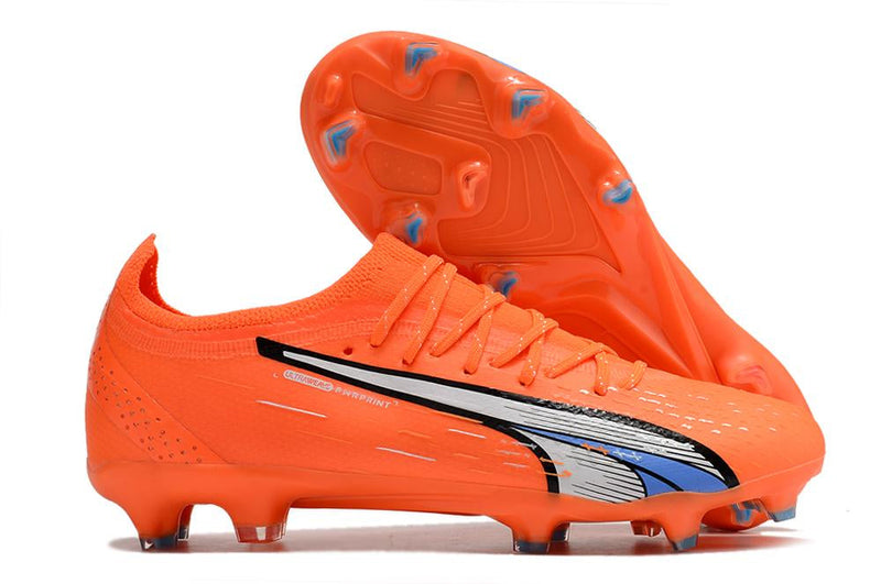 Chuteira Puma Ultra Ultimate Campo - Laranja e Branco